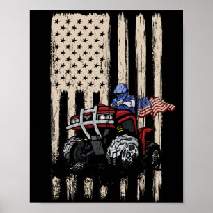 Vintage American Terrain Fordon ATV Four Wheeler Poster