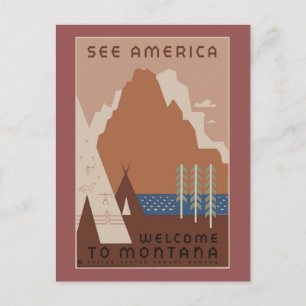 Vintage American Travel Poster Vykort