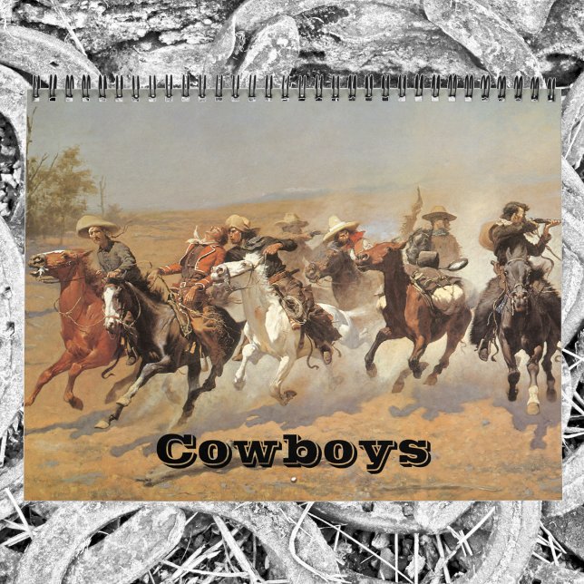 Vintage American Väster Cowboys, Western Fine Art Kalender (Skapare uppladdad)