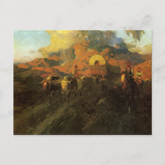 Vintage American Väster, Overland Trail by Johnson Vykort