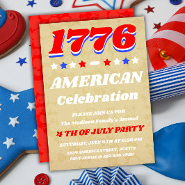 Vintage Americana 1776 Festlig Inbjudan
