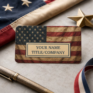 Vintage Americana Flag Company Namn Visitkort