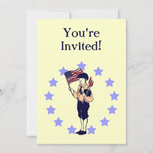 Vintage Americana Flagga Party-inbjudningar Inbjudningar