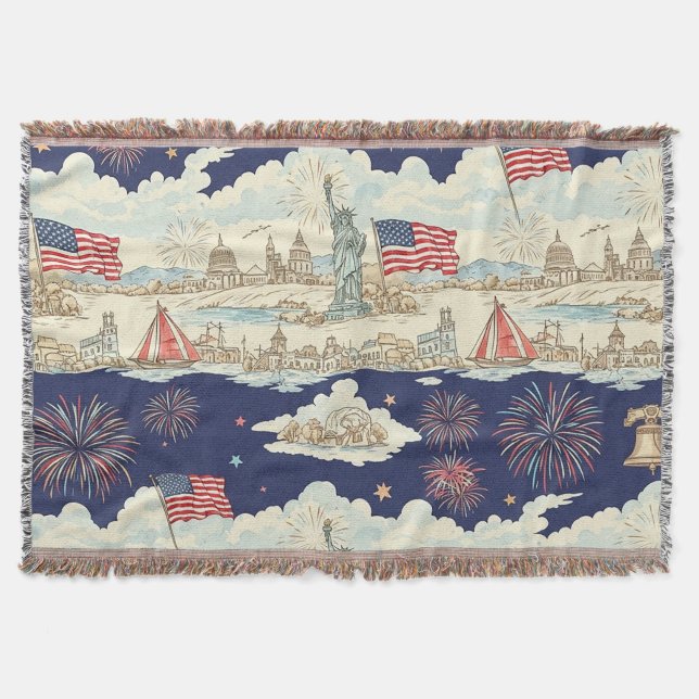 Vintage Americana fyrverkerier Scenisk (1) Filt (Framsidan)