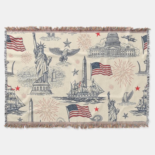 Vintage Americana fyrverkerier Scenisk (2) Filt (Framsidan)