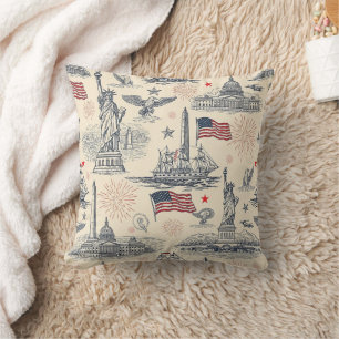 Vintage Americana fyrverkerier Scenisk (2) Kudde