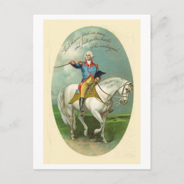 Vintage Americana George Washington Vykort (Framsida)