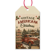 Vintage Americana jul röda lastbil semesterkort