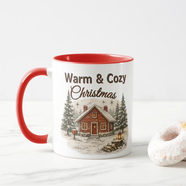Vintage Americana jul rustic stuga semester  Mugg (Med munk)