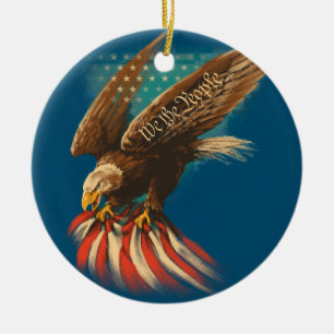 Vintage Americana Julgransprydnad Keramik