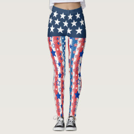 Vintage Americana lapptäcke patriotisk boho Leggings