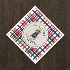 Vintage Americana Play Doodle Hund Första födelsed Pappersservett