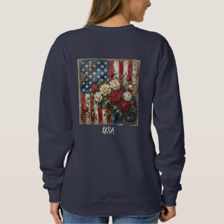Vintage Americana Rose & Flag T-shirt