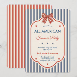 Vintage Americana sommarfestinbjudan Inbjudningar