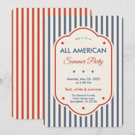 Vintage Americana sommarfestinbjudan Inbjudningar