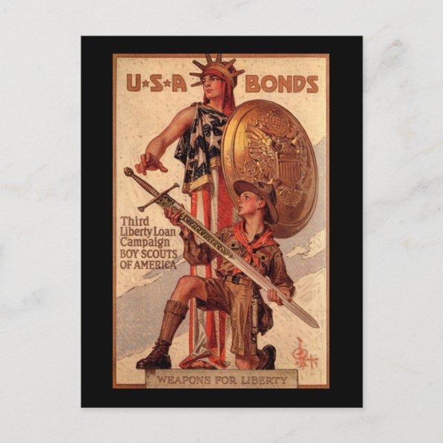 Vintage Americana USA Bonds Vykort (Framsida)