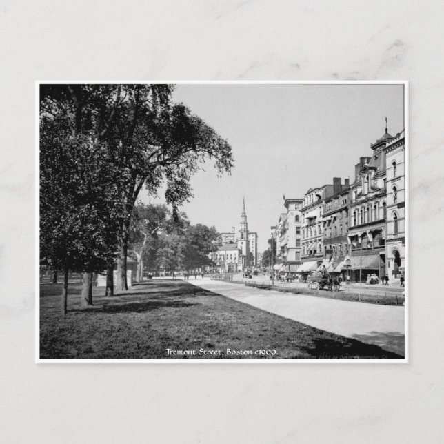 Vintage Amerika, Boston, Tremont street Vykort (Framsida)