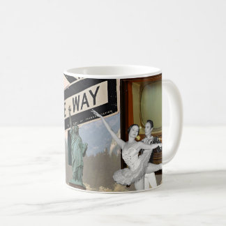 Vintage amerikansk collage kaffemugg