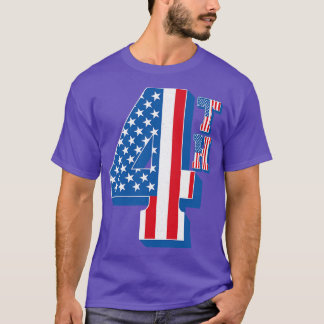Vintage amerikansk Flagga 4:e text T Shirt