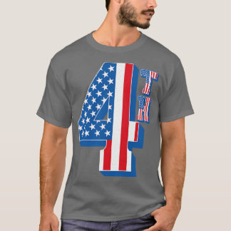 Vintage amerikansk Flagga 4:e text T Shirt