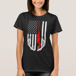 Vintage amerikansk flagga älskare av rådjur jakt c t shirt