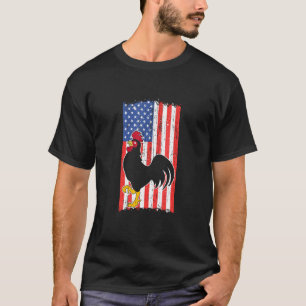 Vintage amerikansk flagga Amerikansk kyckling tupp T Shirt