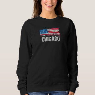 Vintage amerikansk flagga Amerikanska staden Chica T Shirt