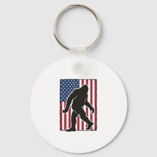 Vintage amerikansk flagga Bigfoot Silhuett Vektor  Nyckelring
