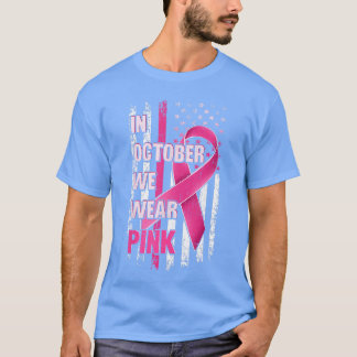 Vintage amerikansk flagga bröstcancer medvetenhet t shirt