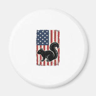 Vintage amerikansk flagga ekorre patriotisk skjort magnet