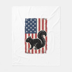 Vintage amerikansk flagga ekorre patriotisk t-shir fleecefilt