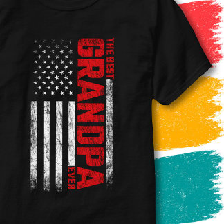 Vintage amerikansk flagga Farfar Bästa farfar någo T Shirt