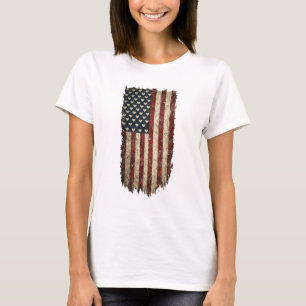 Vintage amerikansk flagga hjärtan patriotisk USA-d T Shirt