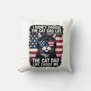 Vintage amerikansk flagga Kattpappa Fars dag Kattu Kudde