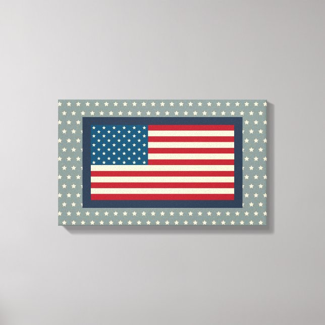 Vintage amerikansk flagga konstduks tryck (Framsida)
