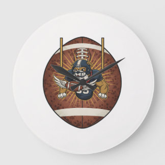 Vintage amerikansk fotboll Bulldog Maskot Logo - R Stor Klocka