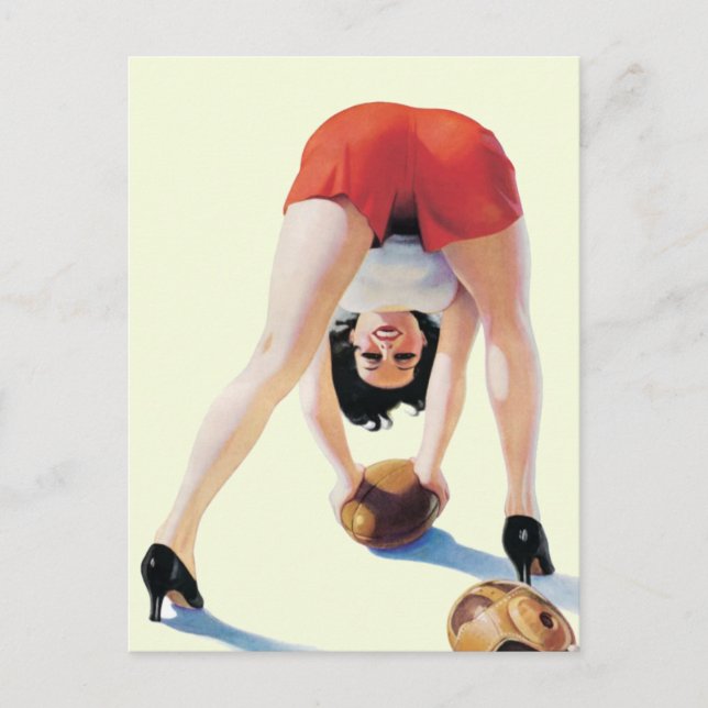 Vintage Amerikansk fotbolls-poster Vykort (Framsida)