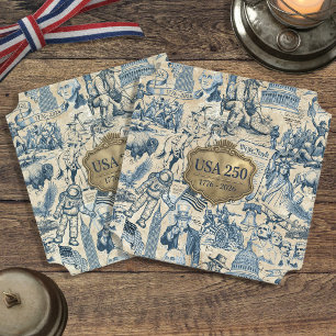 Vintage amerikansk historisk collage USA 250 ID130 Underlägg Papper