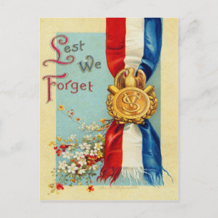 Vintage amerikansk patriotisk militär vykort