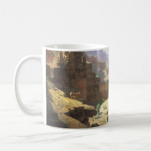 Vintage amerikansk västerländsk konst, Grand Canyo Kaffemugg