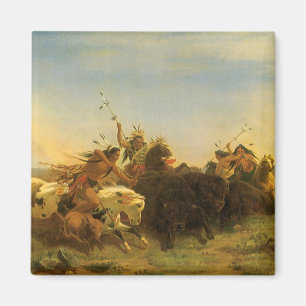 Vintage amerikansk västkust-konst, Buffeljakt av W Magnet