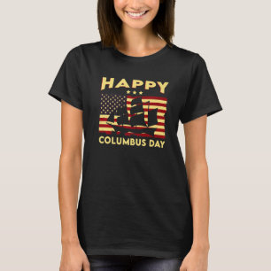 Vintage Amerikanska Flagga Columbus Day Women Mana T Shirt
