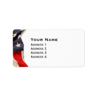 Vintage Amerikanska Flagga Gräns Adressetikett