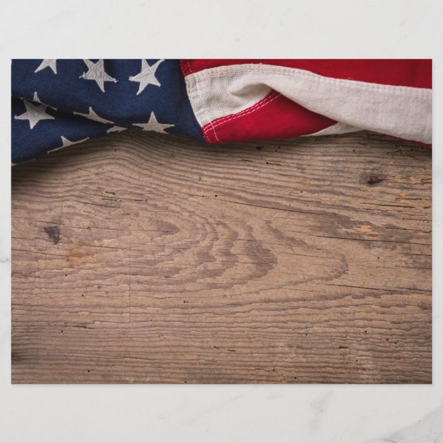 Vintage Amerikanska Flagga Gräns Reklamblad (Framsidan)