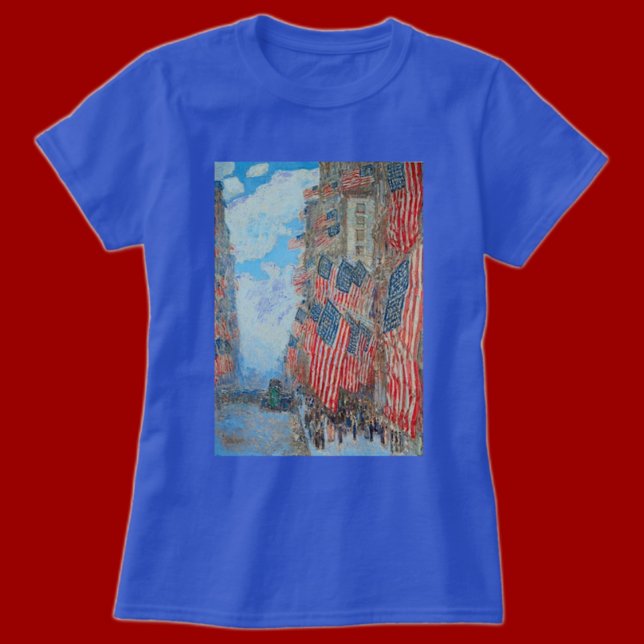 Vintage amerikanska flaggor på gatumålning  t shirt (Skapare uppladdad)