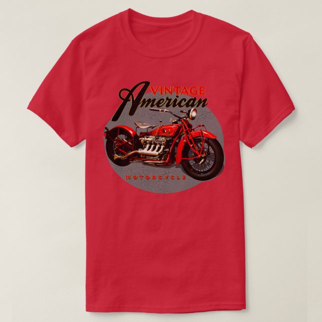 Vintage Amerikanska motorcyklar T Shirt (Design framsida)