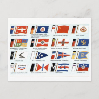 Vintage Amerikanska Shipping Company House Flaggor Vykort