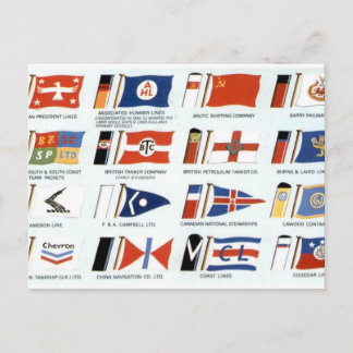 Vintage Amerikanska Shipping Company House Flaggor Vykort