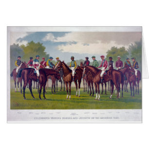 Vintage - amerikantävlinghästar & Jockeys, Hälsningskort