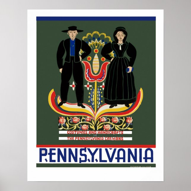 Vintage Amish Pennsylvania Travel Poster (Framsidan)